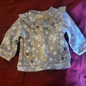 Nicole Miller Floral Ruffle Baby Sweatshirt 3-6 Months